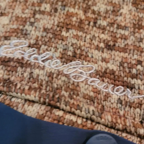 Eddie Bauer Men Pullover Quarter Zip Sweater M Snap Closure Long Sleeves Fleece - Picture 4 of 9